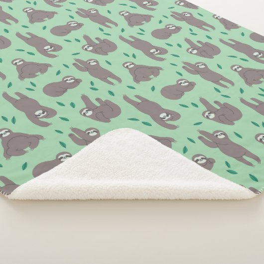 Cute Sloth Pattern Sherpa Deken (3/4)