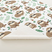 Cute Sloth Pattern Sherpa Deken (3/4)