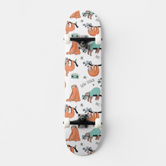 Cute Sloth Pattern Skateboard (Voorkant)