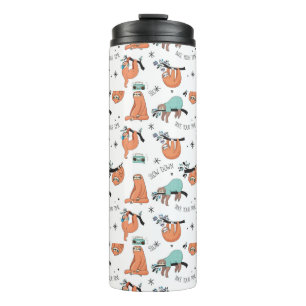 Cute Sloth Pattern Thermosbeker