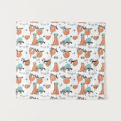 Cute Sloth Pattern Wandkleed (Voorkant (horizontaal))