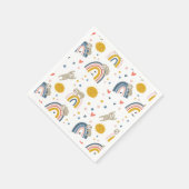 Cute Sloth Rainbow Servet (Hoek)