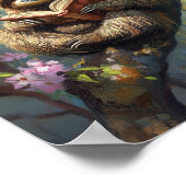 Cute Sloth Reading a Book Poster (Hoek)