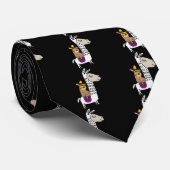 Cute Sloth Riding White Llama Stropdas (Opgerold)