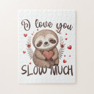Cute sloth romantic pun Ik hou veel van je Legpuzzel