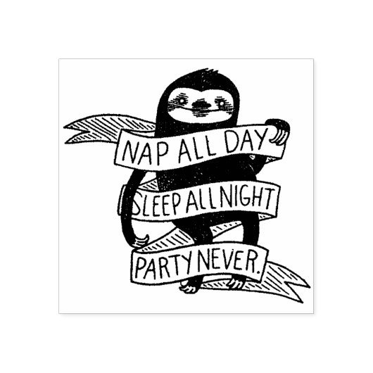 Cute Sloth Rubberstempel (Afrduk)