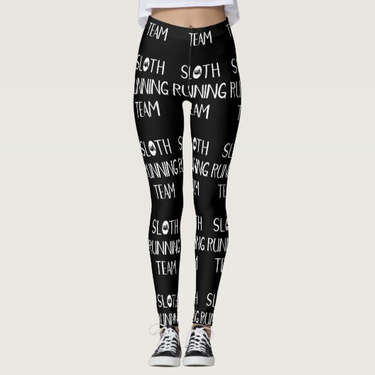 Cute Sloth Running Team Funny Runners Leggings (Voorkant)