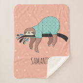 Cute Sloth Sherpa Deken (Voorkant)