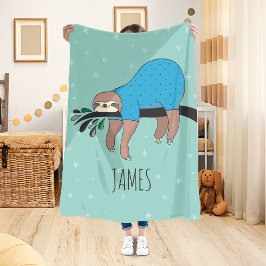 Cute Sloth Sherpa Deken
