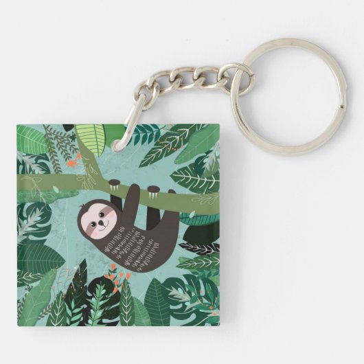 Cute Sloth Sleutelhanger (Achterkant)