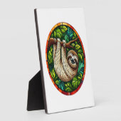 Cute Sloth Stained Glass Ornament Fotoplaat (Zijkant)