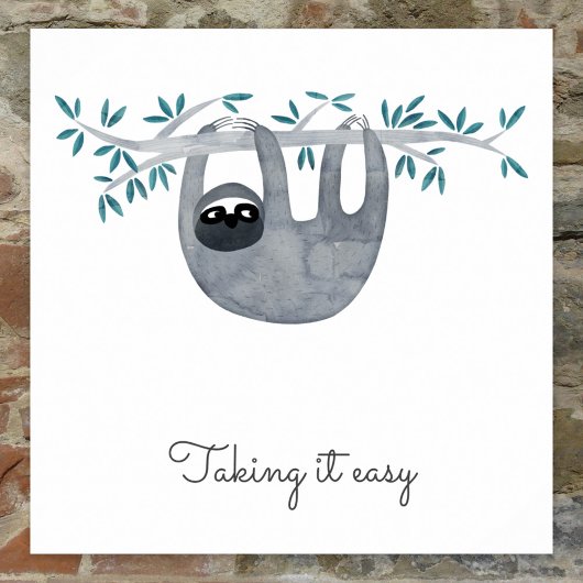 Cute Sloth Typography Poster