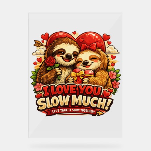 Cute Sloth Valentine’s Day Love Design, I Love You (Recto)