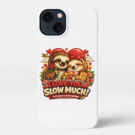 Cute Sloth Valentine’s Day Love Design, I Love You iPhone 13 Hoesje