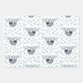 Cute Sloth Waterverf Pattern Inpakpapier Vel (Voorkant)