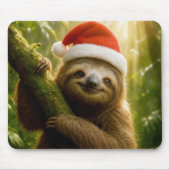 Cute Sloth Wearing a Santa Hat Muismat (Voorkant)