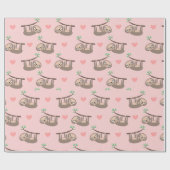 Cute Sloth Wrapping Paper Cadeaupapier (Vlak)