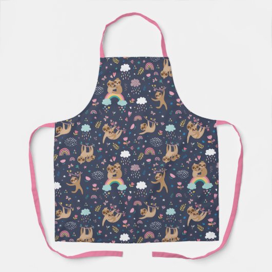 Cute Sloths Apron Schort (Voorkant)