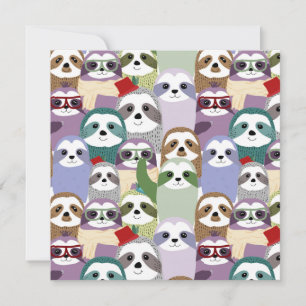 Cute Sloths Holiday Kaart
