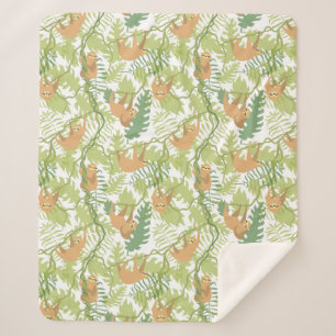 Cute Sloths Sherpa Blanket Deken