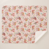 Cute Sloths Sherpa Blanket Sherpa Deken (Voorkant (horizontaal))