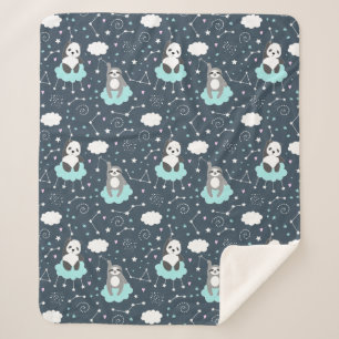 Cute Sloths Sherpa Blanket Sherpa Deken
