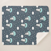 Cute Sloths Sherpa Blanket Sherpa Deken (Voorkant (horizontaal))