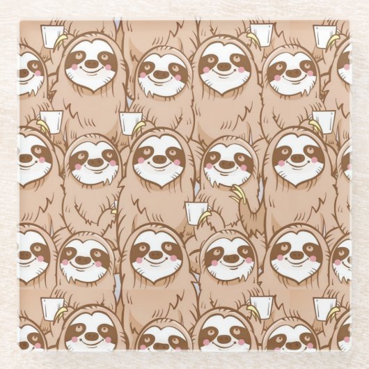 Cute Slots Glazen Onderzetter (Voorkant)