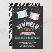 Cute slumber verjaardagsfeest uitnodiging (Voorkant / Achterkant)