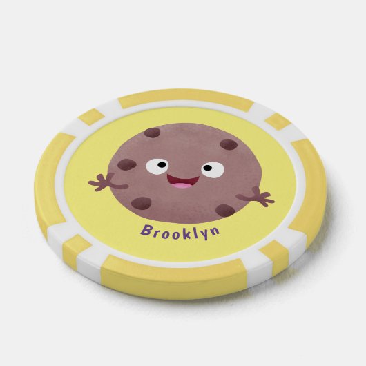 Cute smart chocolade chip cookie cartoon (Enkel)