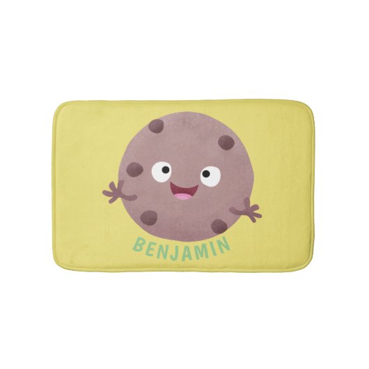 Cute smart chocolade chip cookie cartoon badmat (Voorkant)