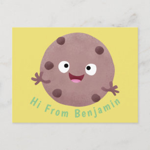 Cute smart chocolade chip cookie cartoon briefkaart