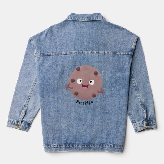Cute smart chocolade chip cookie cartoon denim jacket (Achterkant)