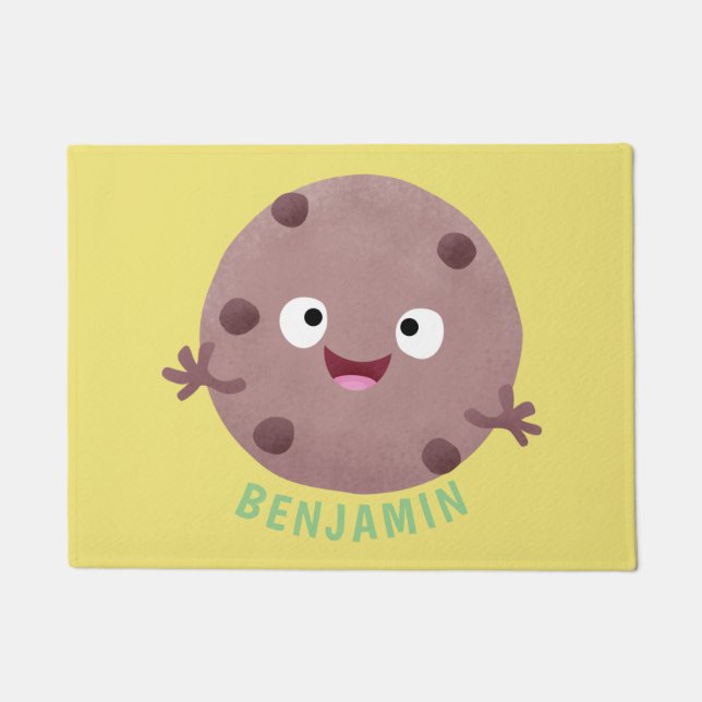Cute smart chocolade chip cookie cartoon deurmat (Voorkant)