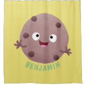 Cute smart chocolade chip cookie cartoon douchegordijn (Voorkant)