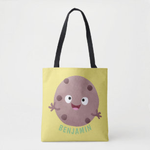 Cute smart chocolade chip cookie cartoon draagtas