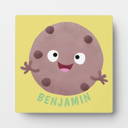 Cute smart chocolade chip cookie cartoon fotoplaat (Voorkant)