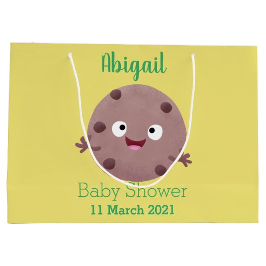 Cute smart chocolade chip cookie cartoon groot cadeauzakje (Achterkant)