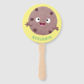 Cute smart chocolade chip cookie cartoon handwaaier (Achterkant)