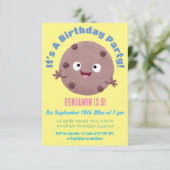 Cute smart chocolade chip cookie cartoon kaart (Staand voorkant)