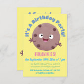 Cute smart chocolade chip cookie cartoon kaart (Voorkant / Achterkant)