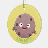 Cute smart chocolade chip cookie cartoon keramisch ornament (Links)