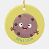 Cute smart chocolade chip cookie cartoon keramisch ornament (Achterkant)