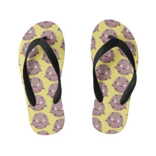 Cute smart chocolade chip cookie cartoon kinder teenslippers