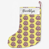 Cute smart chocolade chip cookie cartoon kleine kerstsok (Achterkant)