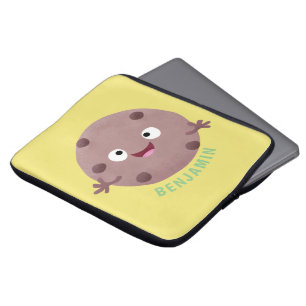 Cute smart chocolade chip cookie cartoon laptop sleeve