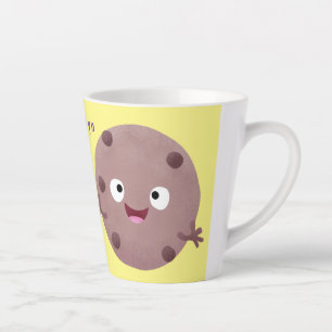 Cute smart chocolade chip cookie cartoon latte mok