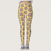 Cute smart chocolade chip cookie cartoon leggings (Voorkant)