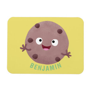 Cute smart chocolade chip cookie cartoon magneet