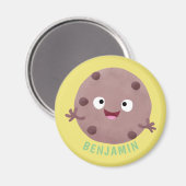 Cute smart chocolade chip cookie cartoon magneet (Voorkant / Achterkant)